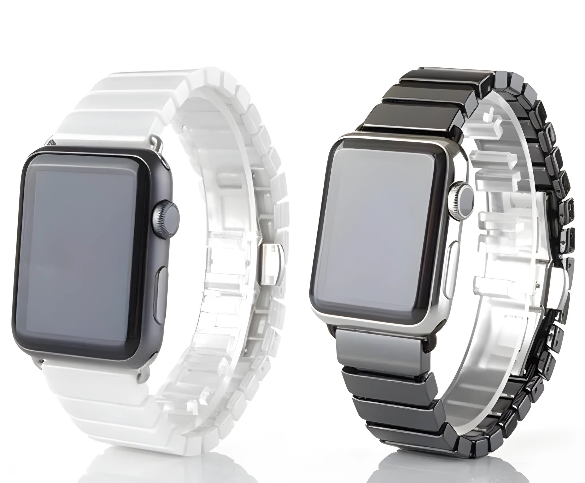 Ceramic chain strap for Apple Watch 38mm and 42mm in black or white
