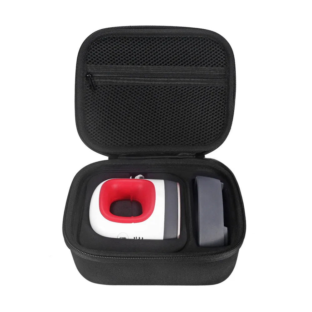 Black hard EVA storage bag for Cricut Easy Press Mini heat press machine and charging base with carrying handle