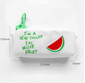 Creative simple cute corner animal pencil case in leather with colour options cats dogs fruit