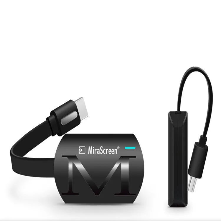 Black USB HDMI TV Dongle for phone to television screen mirroring.