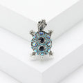 Retro rhinestone turtle brooch in alloy with blue, green and red colour options