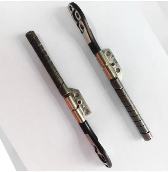Pair of silver laptop screen hinge shafts for Apple MacBook Pro 15-inch A1286 model.