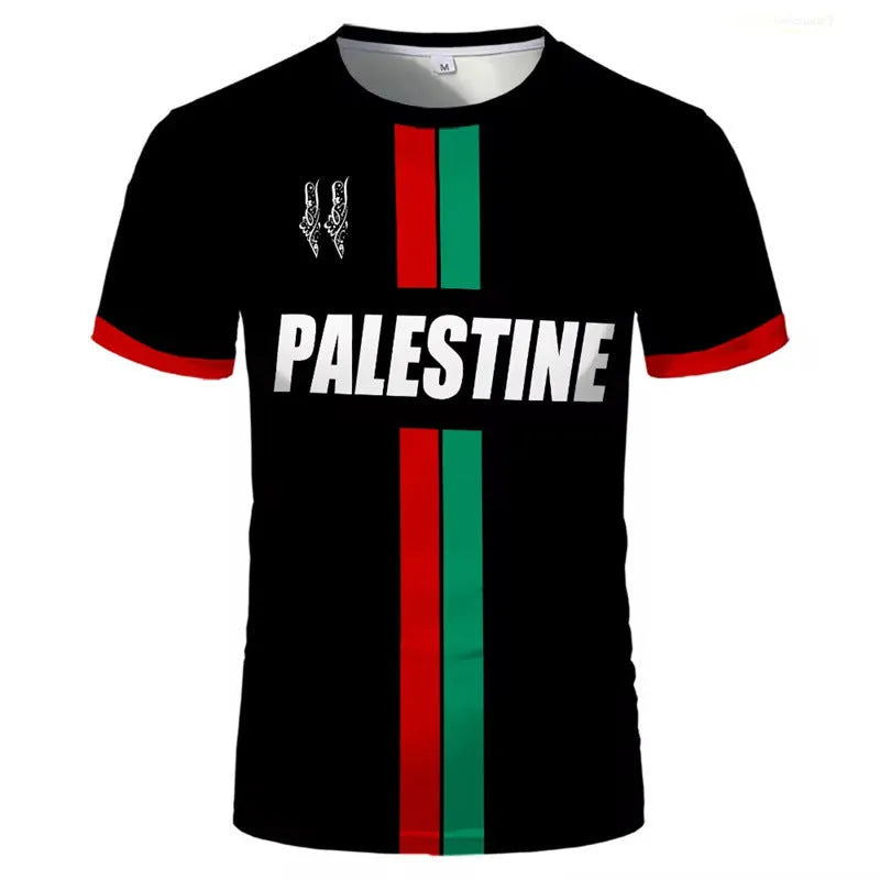 Black 3D printed football graphic on a white stretch spandex T-shirt with short sleeves.