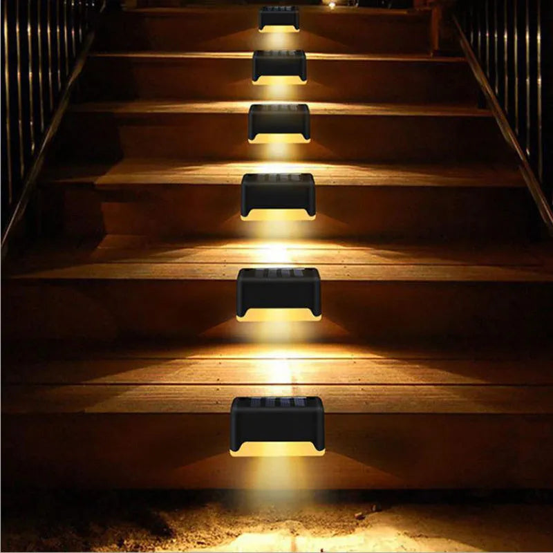 Solar fence lamp 75 x 44 x 42 mm waterproof LED outdoor step light in black or brown