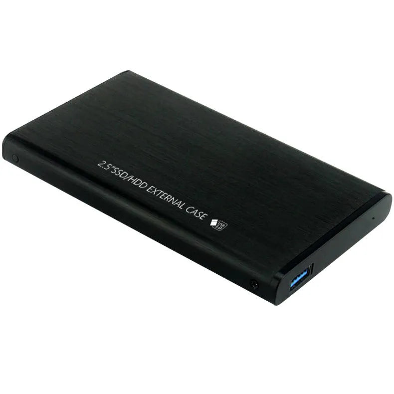 2.5 inch SATA to USB 3.0 external hard drive enclosure with aluminium alloy body in fine print black