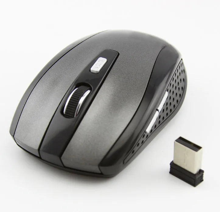 Wireless mouse 100x60x35mm in black, blue, gray, gules or silvery for office and computer use