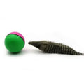 Interactive dog toy set with 8.5cm safety plastic ball and 21cm beaver figure for water play.