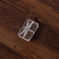 Clear acrylic hand stamp with dragonfly design and integrated silicone pad on white card