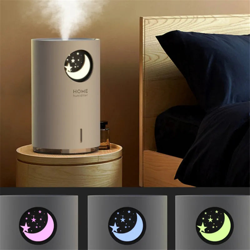 HOME M107+ USB humidifier in white with 700ml tank, compact desktop size 167x102x102 mm