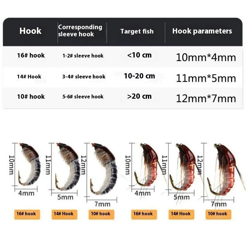 Old gun colour fly hook micro lure set with 114 bionic sequin lures in box