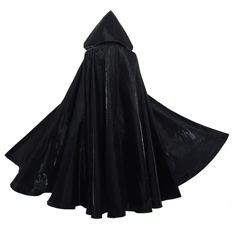 Medieval cloak wizarding robe Halloween costume in red purple green black brown orange, sizes S-XXL
