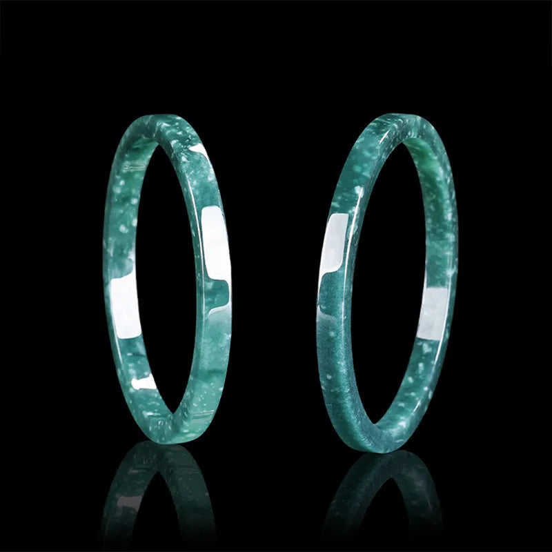 Natural cargo jade blue-green square bracelet SZ09 with certificate and gift box, ring sizes 52-65