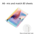 A5 and A6 size loose-leaf hand account notebooks with single-shell covers in various colours