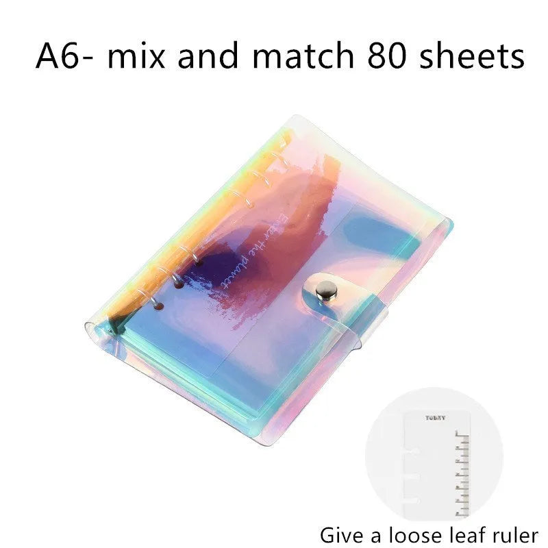 A5 and A6 size loose-leaf hand account notebooks with single-shell covers in various colours