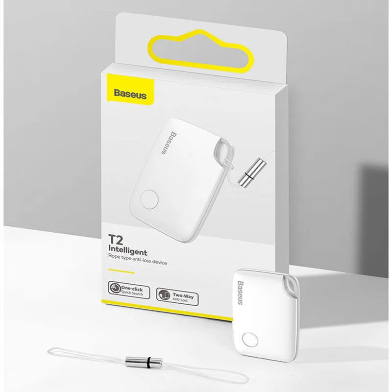 Bluetooth smart pager mini anti-lost device in white, PC material, 37x25x6mm
