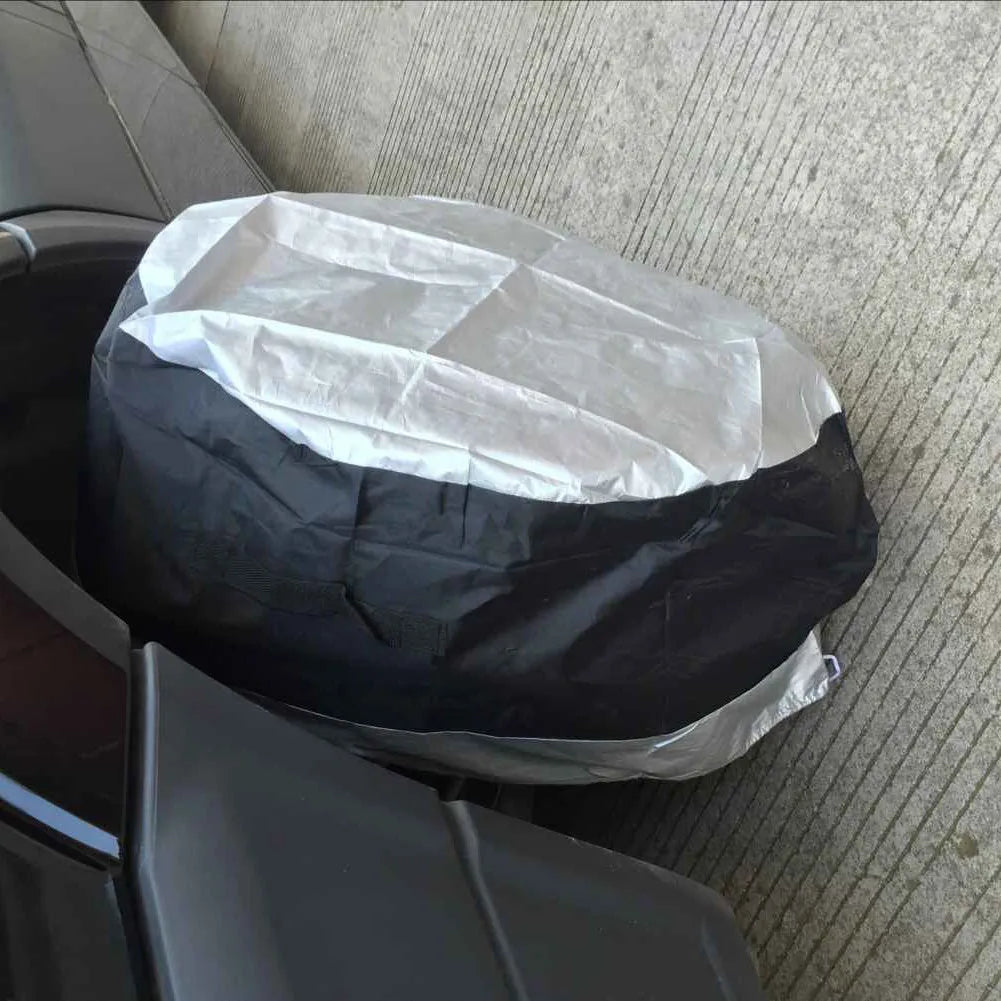 Small 65x37cm black car spare tyre cover made from 210D Oxford cloth with handle