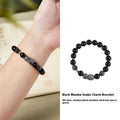 Men's black obsidian snake zodiac bracelet in S925 sterling silver with retro styling and 10mm width