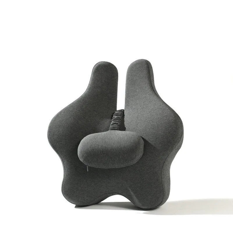 Memory foam car seat cushion for lumbar support in black colour measuring 50x47x9cm