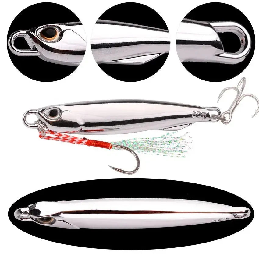 15g plating silvery metal jig lure for sea fishing in pack of 5 with OPP bag
