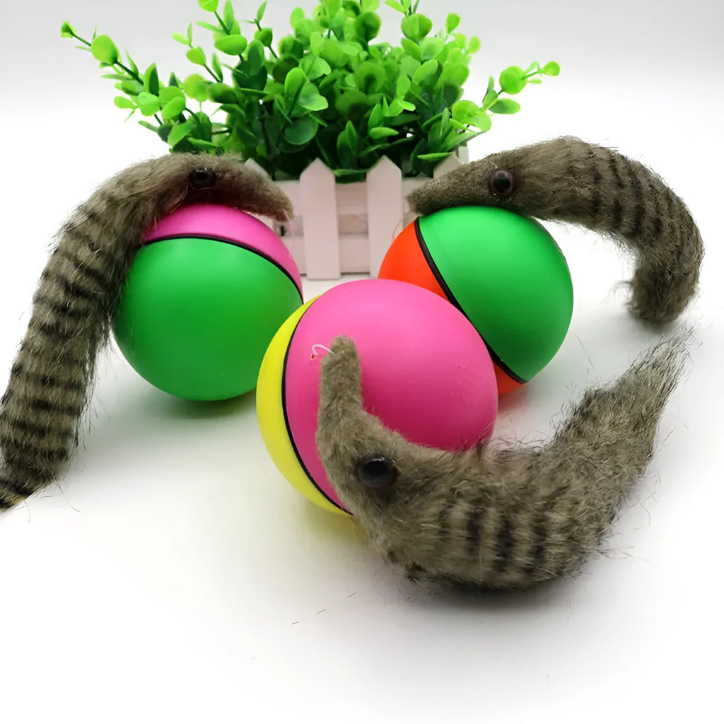 Interactive dog toy set with 8.5cm safety plastic ball and 21cm beaver figure for water play.