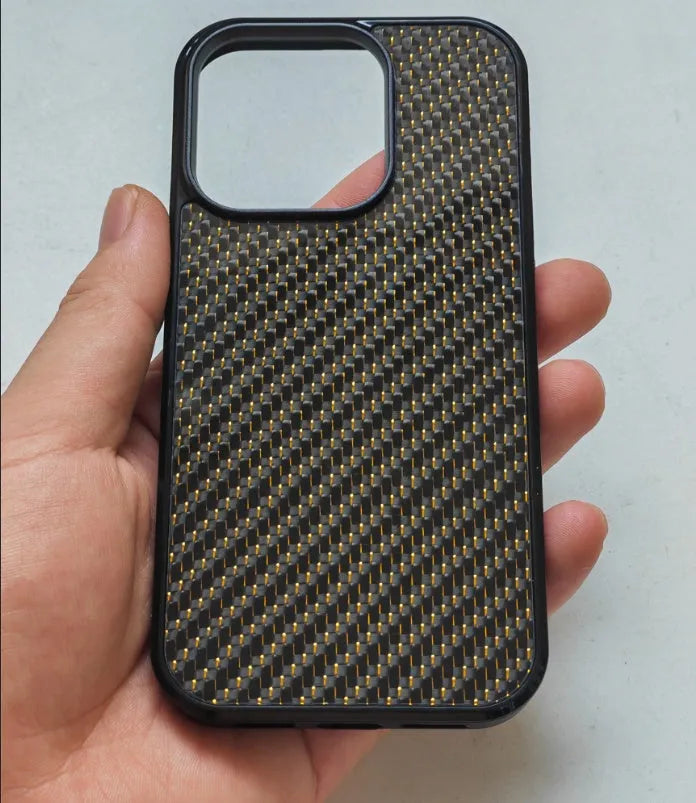 Carbon fibre 3K twill phone case with magnetic suction, shockproof, fits iPhone 15 Pro Max