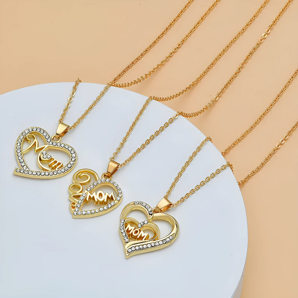 Heart shape letter necklace for women with alloy O-ring chain, 40cm length, pendant 2.1cm by 1.8cm, electroplated finish, seven colour options