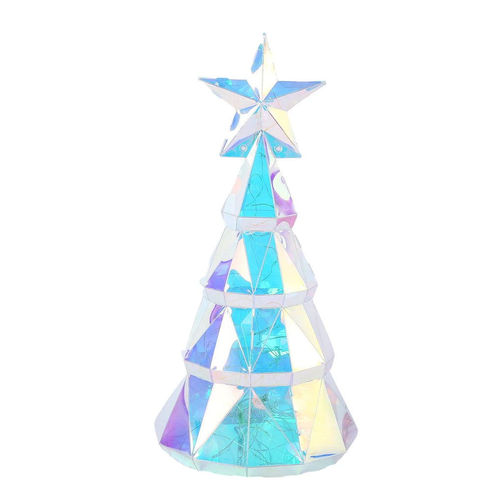 Colourful cartoon Christmas tree light decoration made from PET plastic measuring 14.5×4.8×20cm
