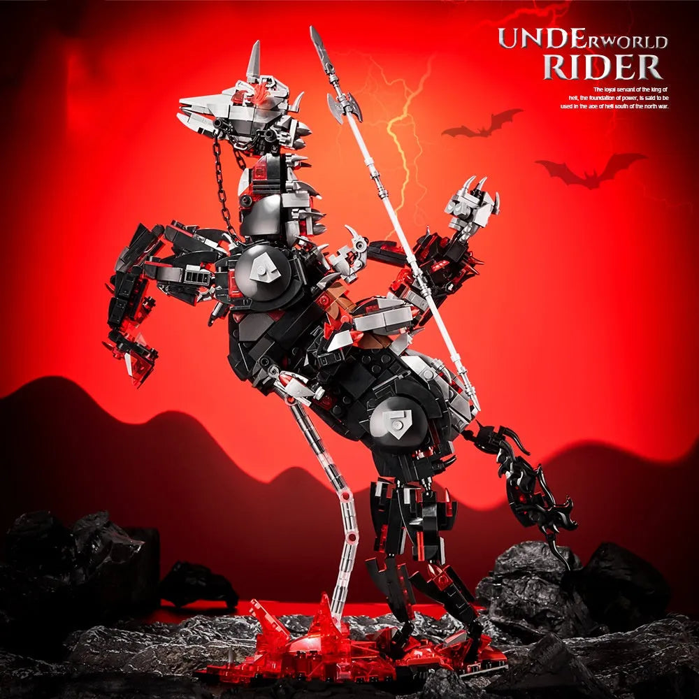 7033 regional war riding horse swing action small-particle plastic building blocks set in colour box for ages 7-14