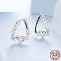 Heart shape love ear clip in 925 silver with polished finish and interwoven design for women