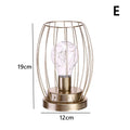 Geometric iron light bulb ornament with electroplated finish in pendulum hanging style for home decoration