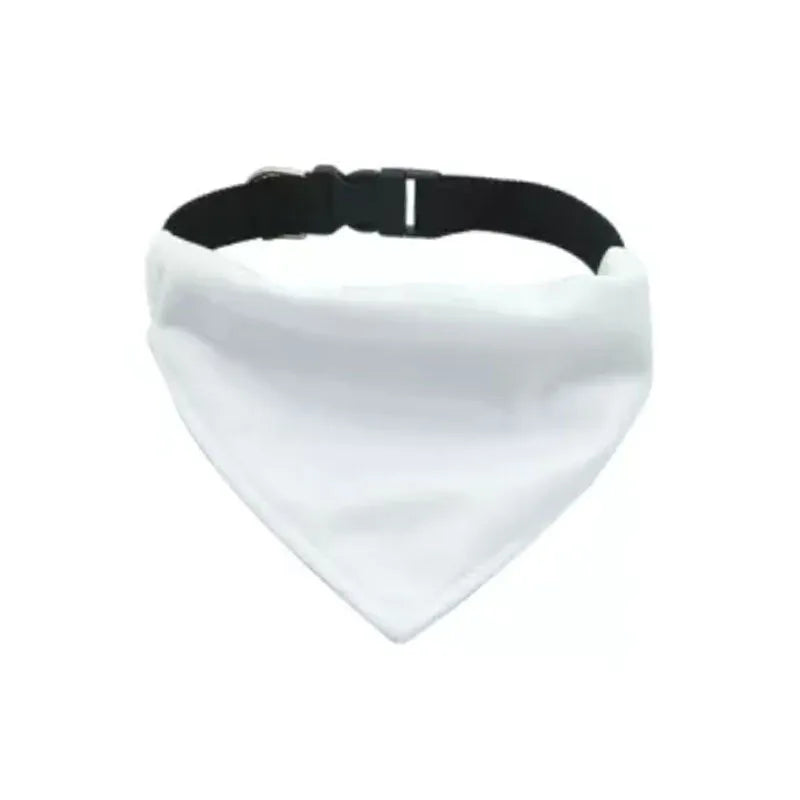 Blank white polyester dog scarf for thermal transfer customisation in four sizes
