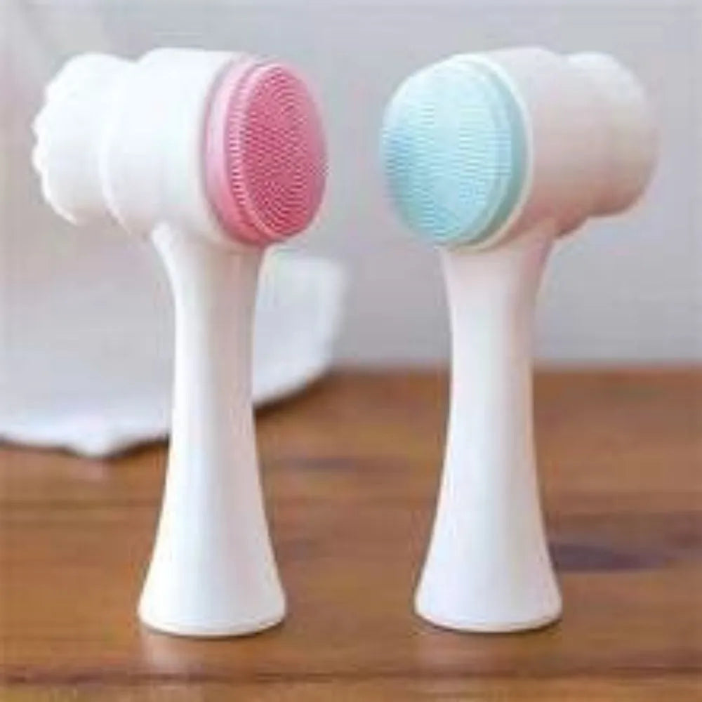 Blue nylon pet paw brush for cleaning and massaging dog and cat paws.