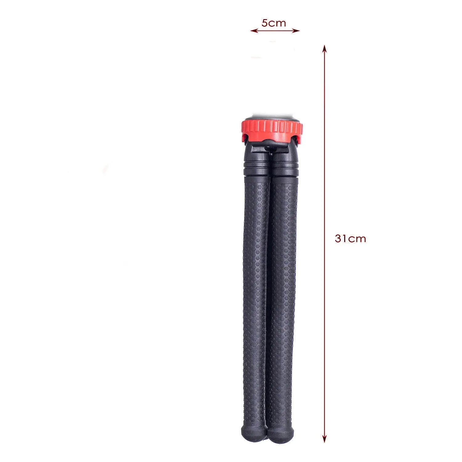Black octopus tripod with flexible rubber legs wrapped around a pole, holding a mobile phone.