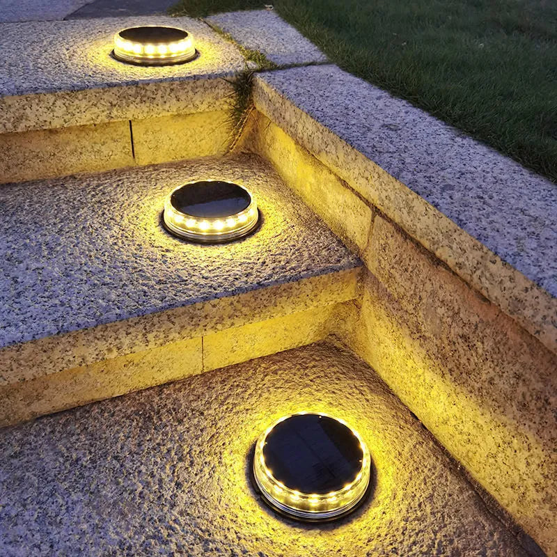 Solar buried light 121x121x26mm square ABS AS ground lamp with 17 LED 13lm for courtyard and lawn