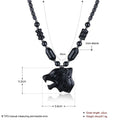 Milk Tea exaggerated wolf head necklace with copper pendant and water wave chain