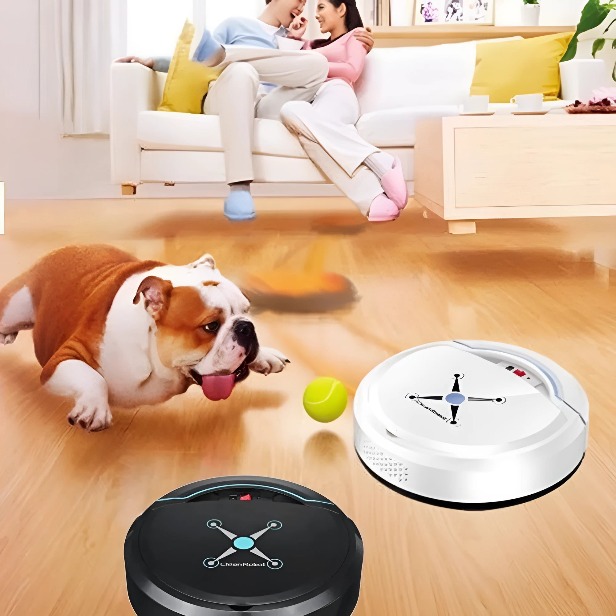 Smart robot vacuum cleaner 22.8cm ABS plastic automatic induction sweeper black