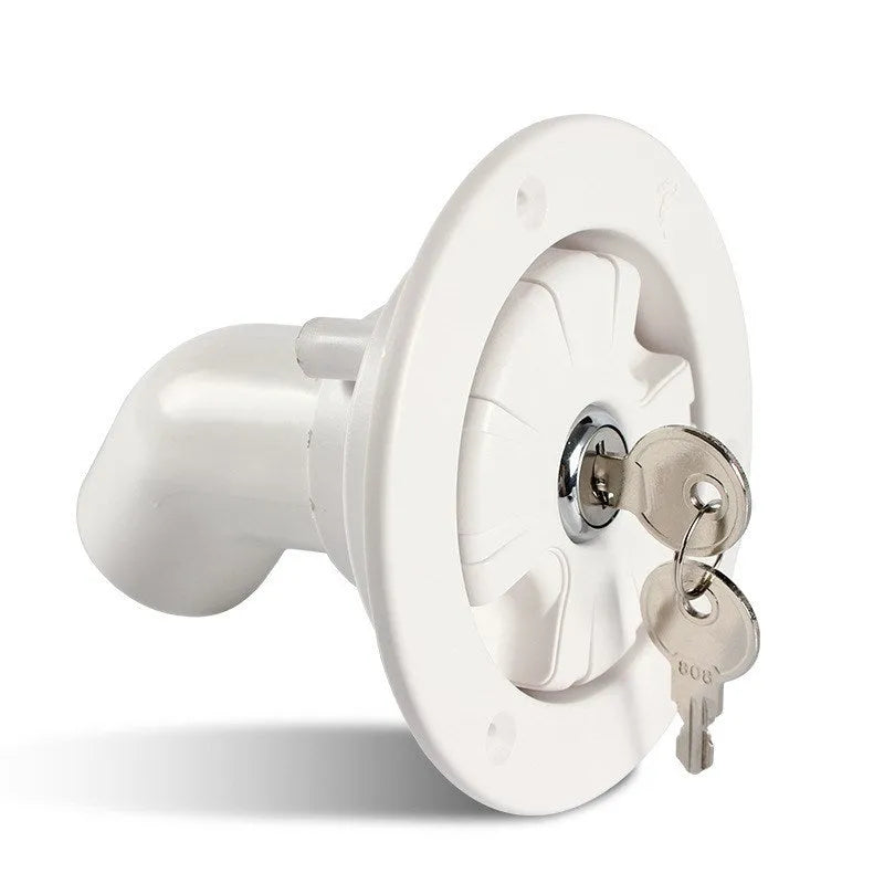 White RV gravity water filling port 80mm hole size 38mm inner diameter