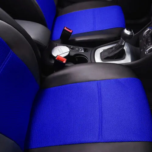 Universal artificial leather car seat cover set in a choice of colours for front and rear seats.