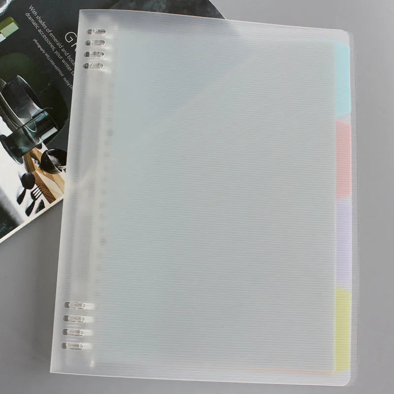 B5 loose-leaf refill notebook with PP plastic shell and 40-page paper pad