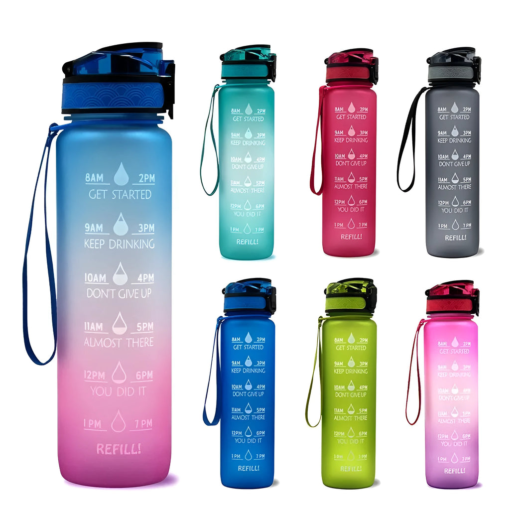Frosted gradient sports bottle with TRITAN material in blue-red colour option
