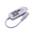 White WiFi LED light strip controller with Magic Home Pro app for smartphone control