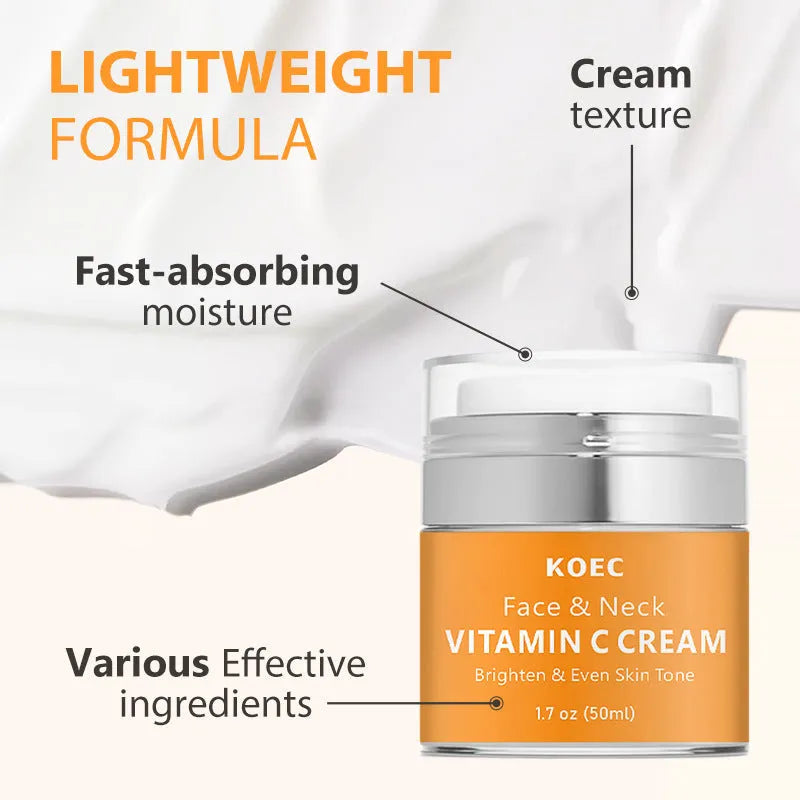 Jar of KOECHA Retinol Neck Cream, 50g net content, with English labelling