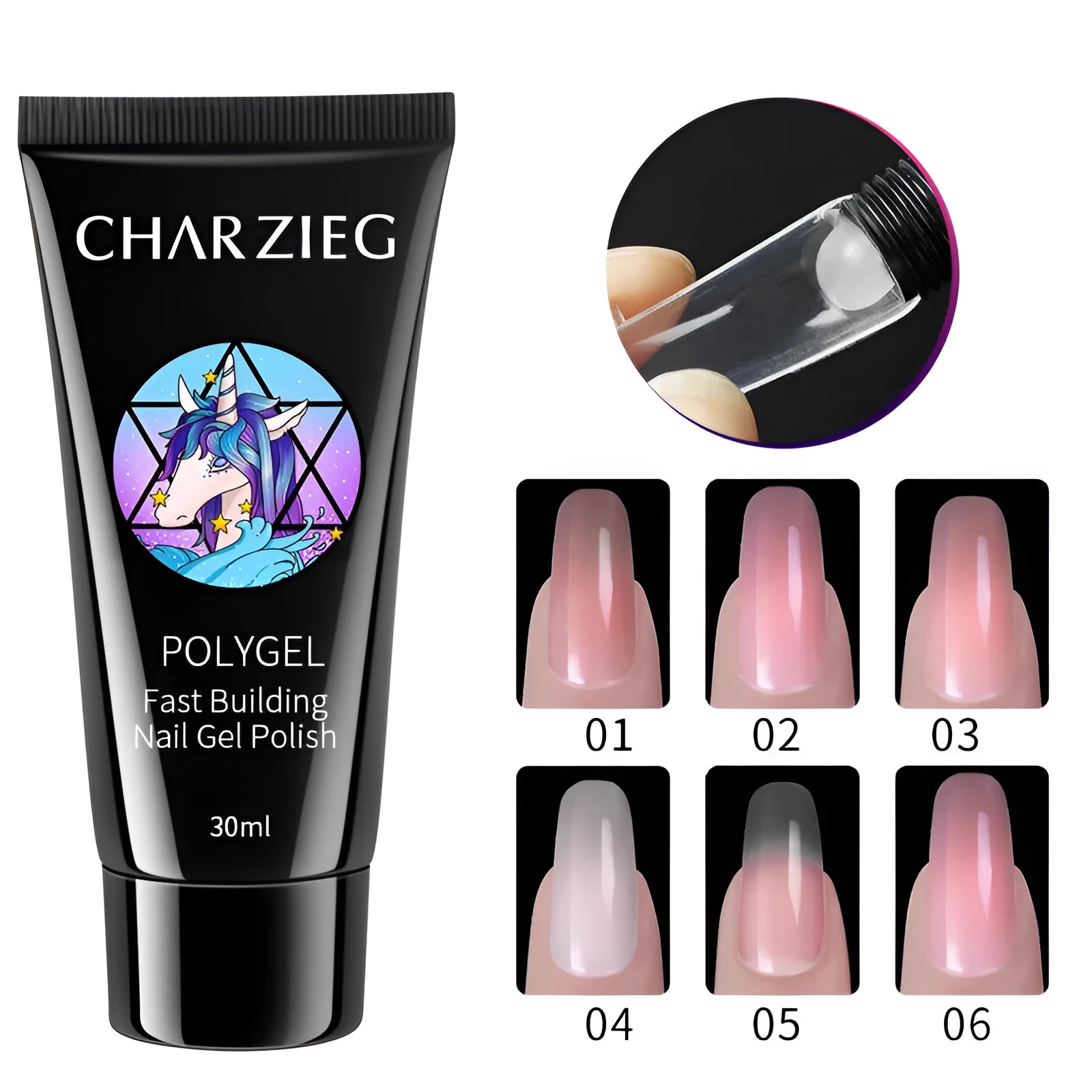 Nail extension gel kit with 30ml crystal glue and 60ml cleaning agent in cinnamon colour option