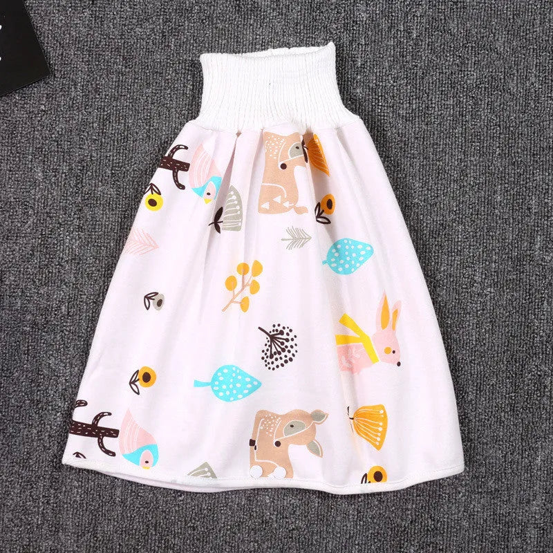Pure cotton baby diaper skirt in Dinosaur pattern, adjustable waist for 0-8 years