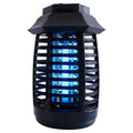 Black aromatherapy mosquito lamp with a UV glass tube and protective metal grid for indoor insect control.