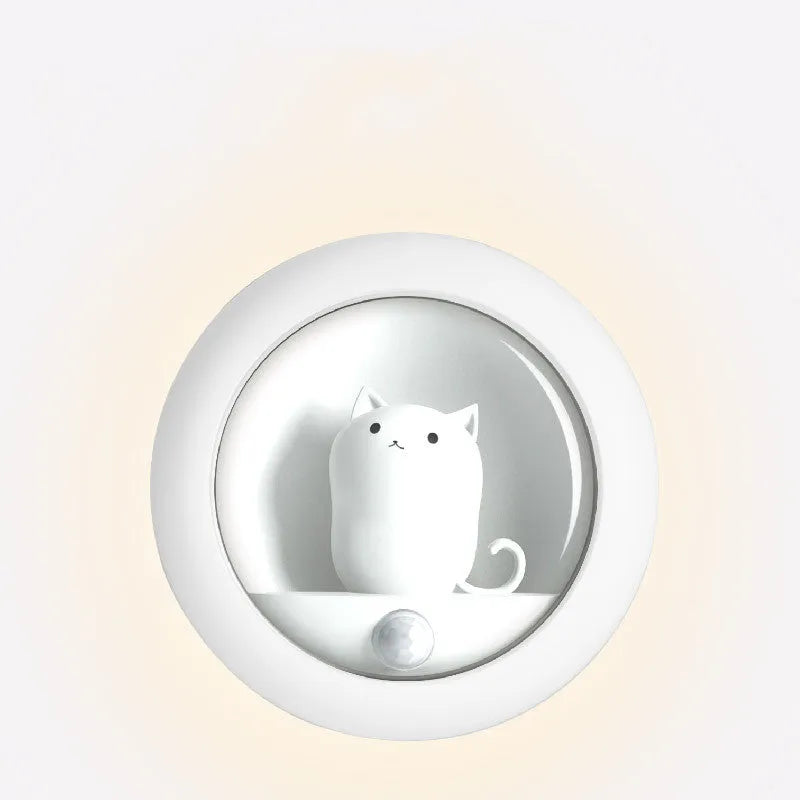 Baby bedside sleep lamp showing orange, pink, and white colour options with projection light feature