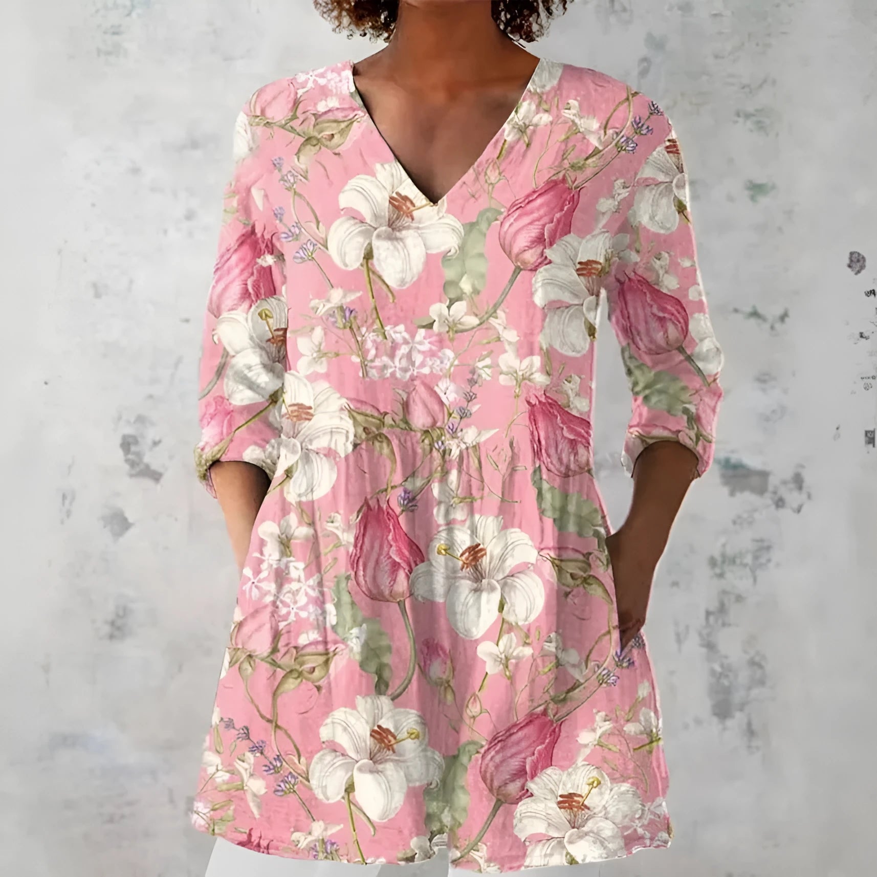 Women's retro slim fit long-sleeved polyester top with digital print, sizes S to 5XL