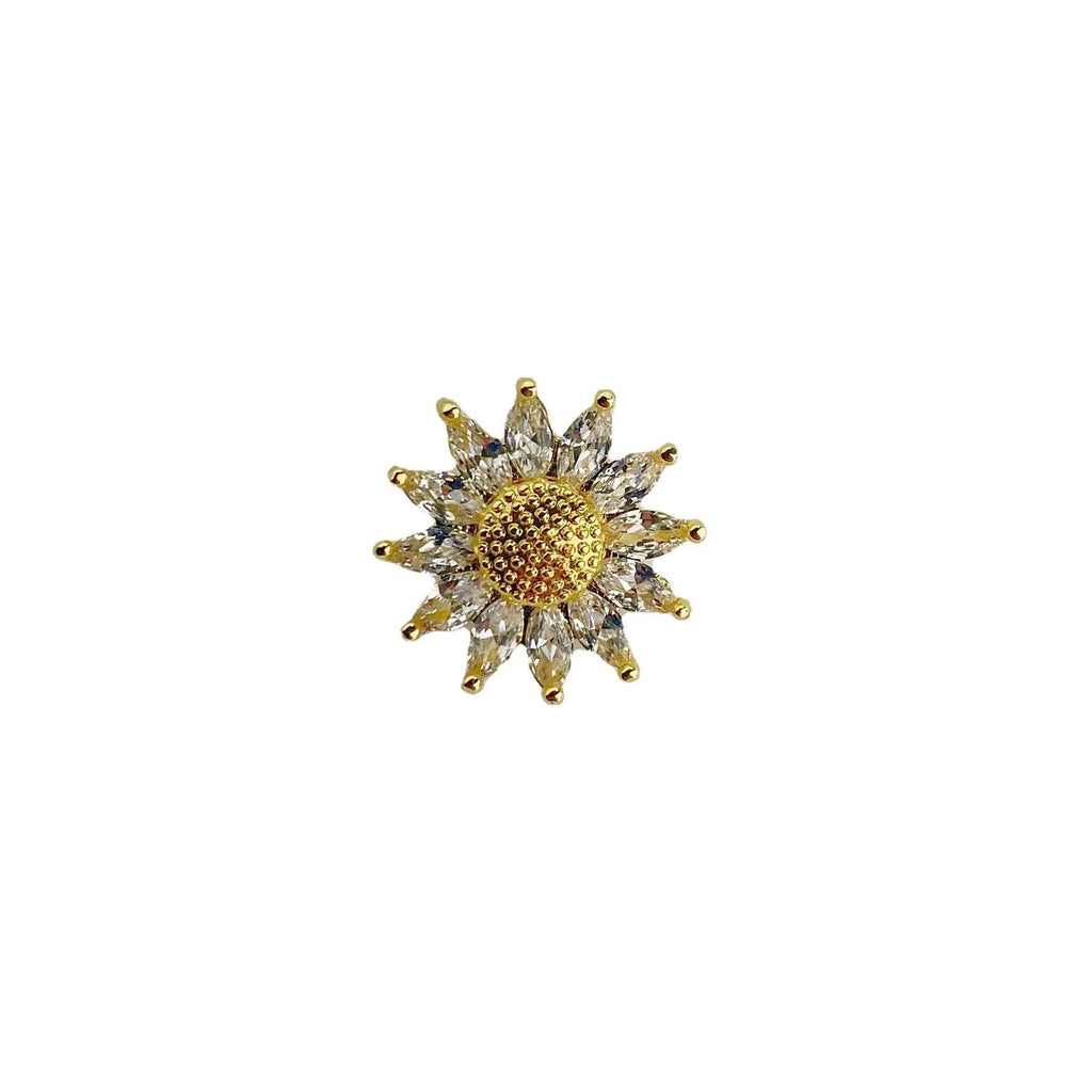 Geometric copper brooch for women in electroplated finish with six colour options