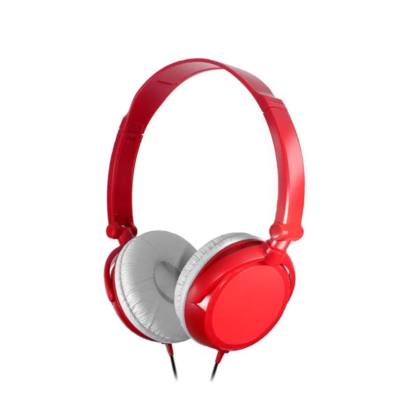 Black over-ear wired headphones with adjustable headband shown in folded and unfolded positions