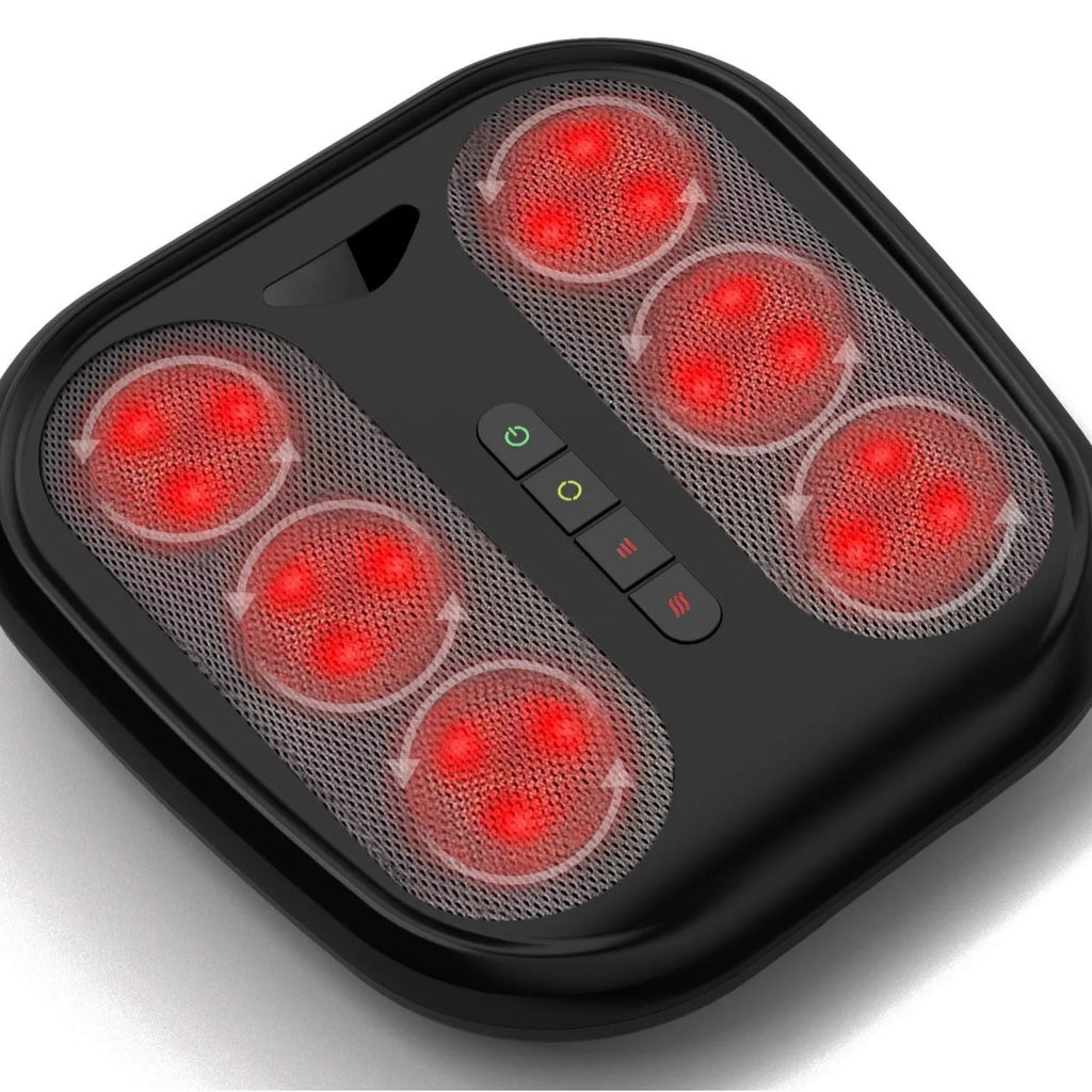 Multifunctional foot massager with acupuncture point kneading in black, green, orange, and red colour options